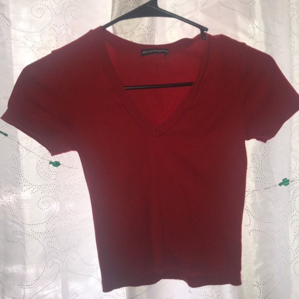 Brandy red v-neck